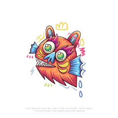 colorful monster cute vector illustration design