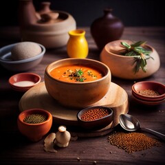 Soup vegetable is an affective food that warms up in winter, sopa de legumes caseira GENERATIVE AI