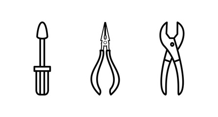Tool icon set. Tools for repair work. Isolated icon, object on white background.
