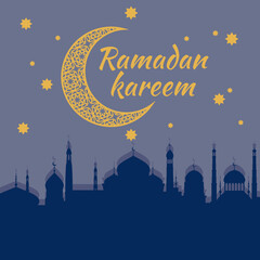 Obraz na płótnie Canvas ramadan kareem background mosque islamic religion muslim place of worship vector illustration design
