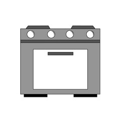 Grey stove isolated on white background