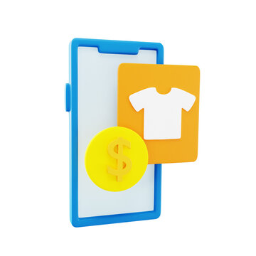 Online shopping list 3D Icon