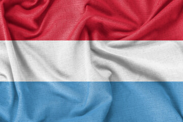 Luxembourg country flag background realistic silk fabric