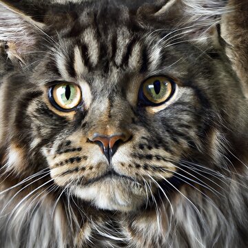 Photo Of A Cat Maine Coon hyperrealistic highly detailed polished