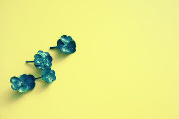 St. patrick's day background. Four-leaf clover symbol of good luck. Religious Christian Irish celebration.