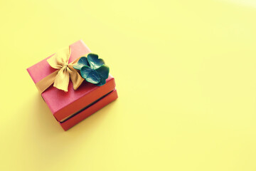 St. patrick's day background. Four-leaf clover symbol of good luck. Religious Christian Irish celebration.