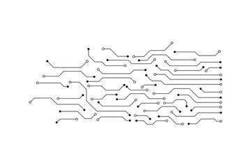 Vector circuit board pattern on a white screen for background technology