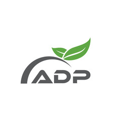 ADP letter nature logo design on white background. ADP creative initials letter leaf logo concept. ADP letter design.