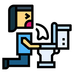morning sickness filled outline icon style