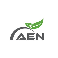 AEN letter nature logo design on white background. AEN creative initials letter leaf logo concept. AEN letter design.