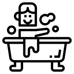 bath line icon style