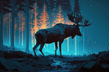 The Mystical Stag of the Forest