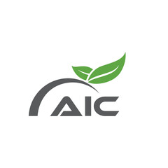 AIC letter nature logo design on white background. AIC creative initials letter leaf logo concept. AIC letter design.