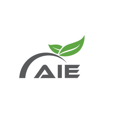 AIE letter nature logo design on white background. AIE creative initials letter leaf logo concept. AIE letter design.