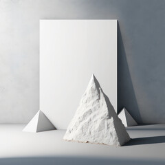 Abstract modern background, tall, octagonal stone with a smooth surface AI generation.