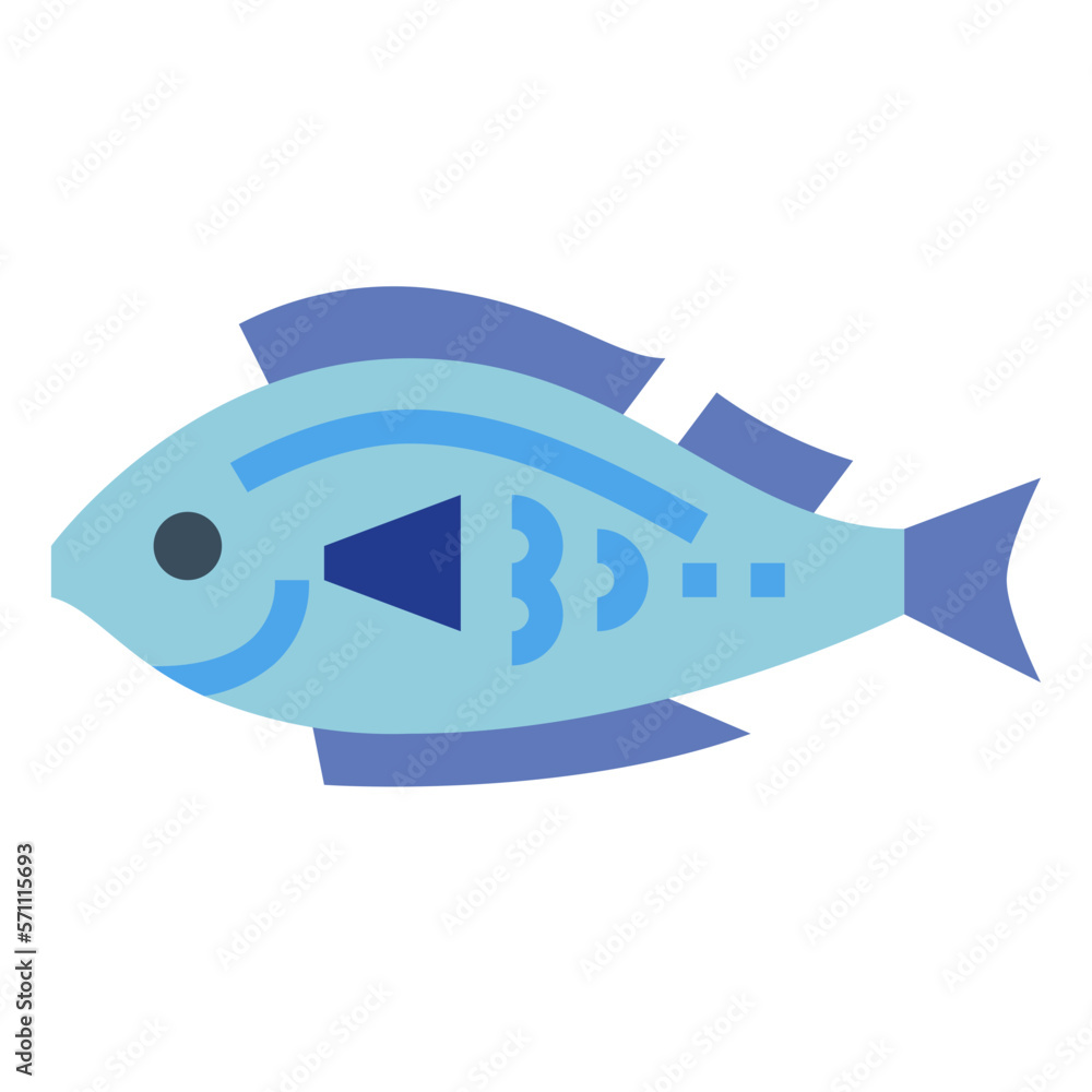 Wall mural fish flat icon style