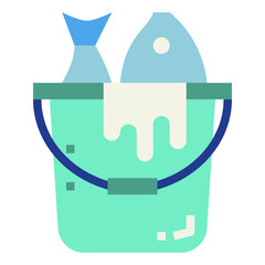 bucket flat icon style