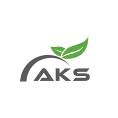 AKS letter nature logo design on white background. AKS creative initials letter leaf logo concept. AKS letter design.