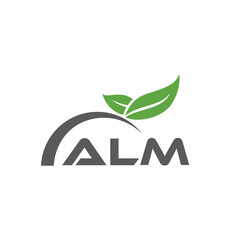 ALM letter nature logo design on white background. ALM creative initials letter leaf logo concept. ALM letter design.