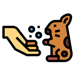 hamster filled outline icon style