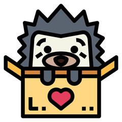 hedgehog filled outline icon style