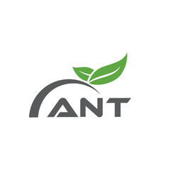 ANT letter nature logo design on white background. ANT creative initials letter leaf logo concept. ANT letter design.