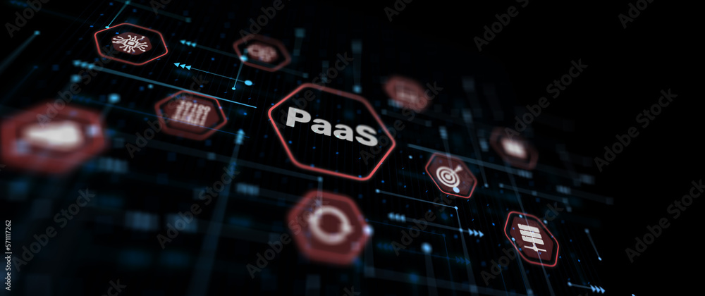 Poster platform as a service paas. internet and networking concept