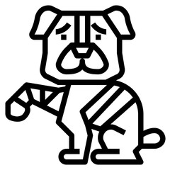 bandaged line icon style