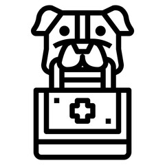 first aid kit line icon style
