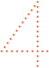Number Tracing Alphabet Dot Font Four 4