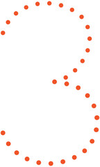 Number Tracing Alphabet Dot Font Three 3