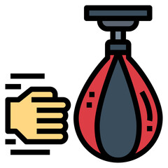 punching ball filled outline icon style