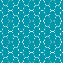 Obraz premium White and blue Wave pattern seamless abstract structure mesh background. Checkered Stripes wave ornament blue for design.