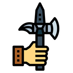 halberd filled outline icon style