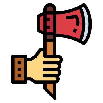 recommend clip art: axe filled outline icon style