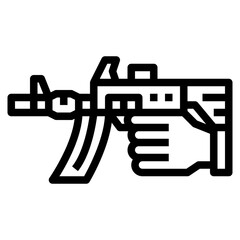 machine gun line icon style
