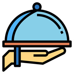 tray filled outline icon style