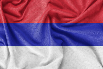 Republika Srpska country flag background realistic silk fabric