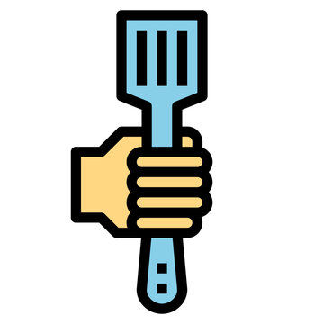 recommend clip art: spatula filled outline icon style