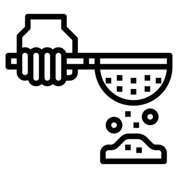 hand sifting powder with sieve clip art preview