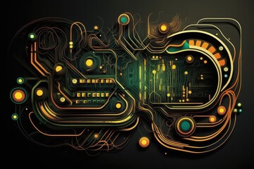 Abstract circuit design cool art Generative AI