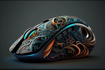 Futuristic Gaming Mouse very detailed Generative AI