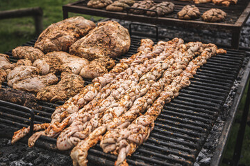 Grilled beef chitterlings prepared in Argentinean style