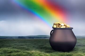 pot of gold and rainbow - St. Patrick's Day