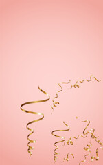 Golden Serpentine Isolated Vector Pink