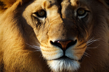 Obraz na płótnie Canvas Portrait of a lion. Generative ai