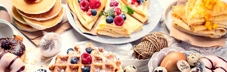 Spring Eco friendly Easter dessert table.