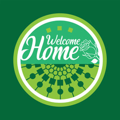 welcome Round sign Door Hanger laser cut,