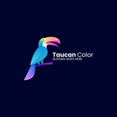 Vector Logo Illustration Toucan Gradient Colorful Style