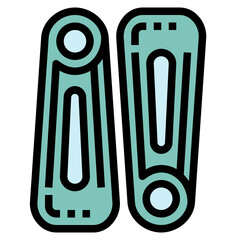 hair clips filled outline icon style